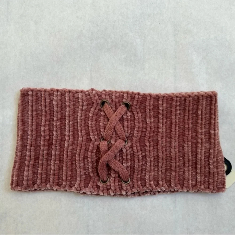 NWT Simply Noelle Womens Orange Chenille Knit Knitted Ear Warmer Headband